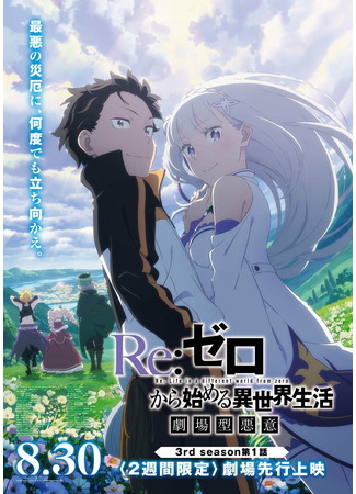 аниме Re:ZERO -Starting Life in Another World- Season 3 (Re:Zero. Жизнь с нуля в альтернативном мире: Re:Zero kara Hajimeru Isekai Seikatsu 3rd Season) 13.08.24